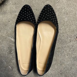 Cole Haan black suede studded pointed flats
